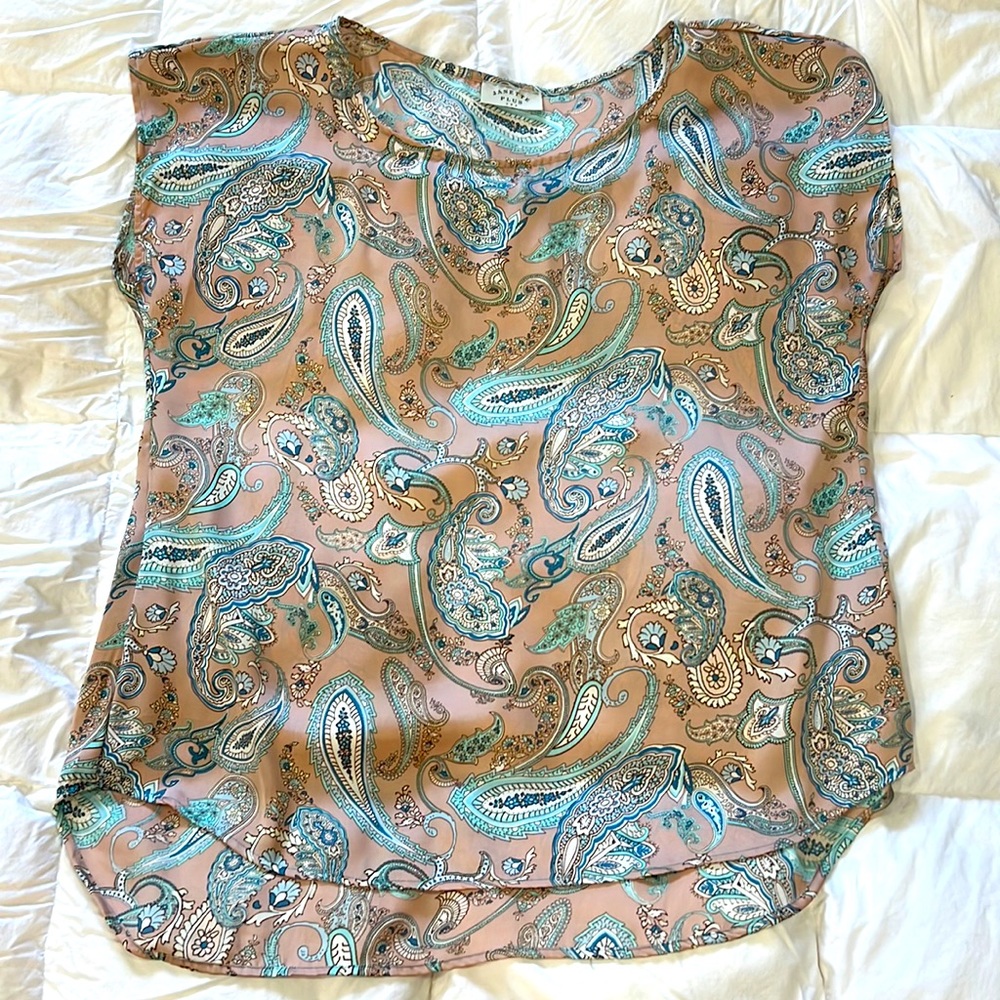 Satin paisley print top